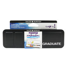 NEU GRADUATE Aquarell Metallkasten mit 12 x 1/2 Npfchen