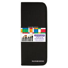 NEU GRADUATE Pinselset Acryl- & lfarben mit 10 Pinsel, Langstielig, Nylontasche
