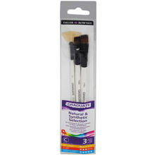 NEU GRADUATE Pinselset Aquarell, kurzstielig, 3 Pinsel Synthetik/Schweineborsten