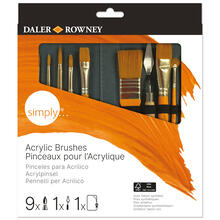 NEU Simply Acrylpinsel Set mit 10 Pinseln, Nylontasche