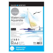 NEU Simply Aquarellpapierblock, einseitig geleimt, 14 Blatt  190 g/m, DIN A4