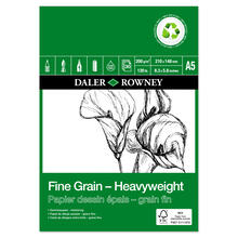 NEU Heavyweight Eco Zeichenblock, einseitig verleimt, Feinkorn, 30 Blatt  200 g/m, DIN A5