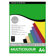 NEU Simply Farbpapierblock, einseitig geleimt, 21 Blatt  120 g/m, DIN A4