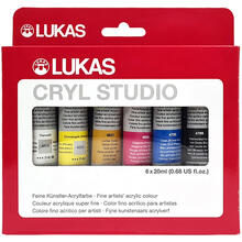 NEU LUKAS CRYL STUDIO / Acrylfarben Set, 6 x 20 ml