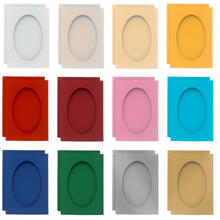 Passepartoutkarten & Umschl�ge Oval, 5 St�ck - Verschiedene Farben