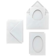 Passepartoutkarten & Umschl�ge Oval Wei�