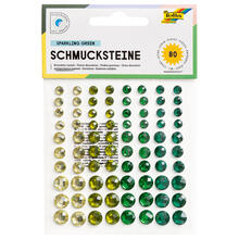 Schmucksteine selbstklebend, Sparkling Green, 80 Stk