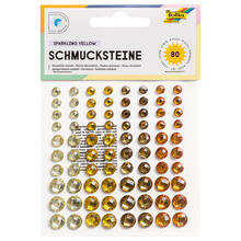 Schmucksteine selbstklebend, Sparkling Yellow, 80 Stk