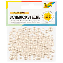 Schmucksteine Pearly Charm, 130 Stck, Perlmuttfarben, Gren sortiert