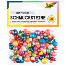 Schmucksteine Silky Charm, 125 Stck, Perlmuttfarben, Gren & Farben sortiert