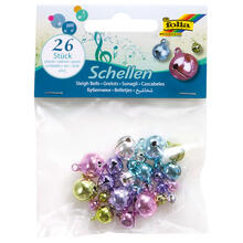 Schellen, 26 Stck, pastell Farben