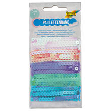 Paillettenband PASTELL, 5 m, 5-farbig sortiert  1 m