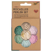 NEU Rocailles-Perlen-Set Pastell, inkl. 90g Perlen, 3x1m Nylonfaden, 3 Verschlsse