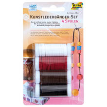 Kunstlederbnder-Set, 4 Spulen, 1,5m, sortiert