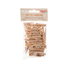 Holzklammern, 48 Stk., sortiert, natur