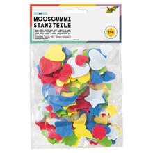 Moosgummi / Schaumstoff Stanzteile Herzen, Mond, Sterne fr vielfltige Bastelarbeiten, 150 Stk