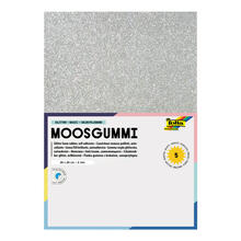 Glitter-Moosgummi / Schaumstoffplatten fr vielfltige Bastelarbeiten, Silber, 20 x 29 cm, 5 Bogen