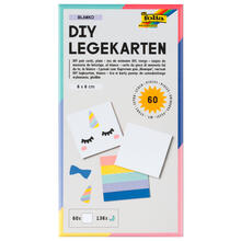 Blanko-Legekarten, 6x6cm, 60 Stck, mit Regenbogen-Rckseite, inklusive 136 Stickern