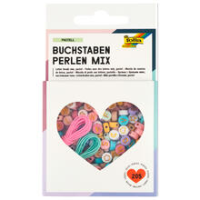 Buchstabenperlen Mix Pastell, 205 Teile inkl. 2x Gummiband & Aufbewahrungsbox