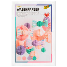 Wabenpapier Pastell, 30-lagig, 21x33cm, 4 Blatt, farbig sortiert
