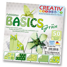 Faltbltter BASICS GRN, 50 Blatt, 10 x 10 cm