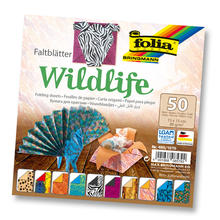 Faltbltter WILDLIFE, 50 Blatt, 15 x 15 cm