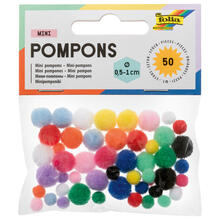 Mini-Pompons, 50 Stk. sortiert, 5-10 mm