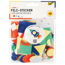 Filz-Sticker FORMEN, 245 Teile selbstklebend, farbig sortiert