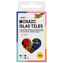 Mosaik-Glassteine Basic, 10x10mm, 300 Stck, ca. 240g, farbig sortiert