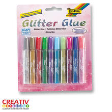 Glitter Glue 10er, 10 Klebestifte, je 9,5ml Inhalt