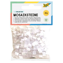 NEU Kunstharz Mosaiksteine Ton-in-Ton-Mix, 45g, 5x5mm, 700 Stck, Wei