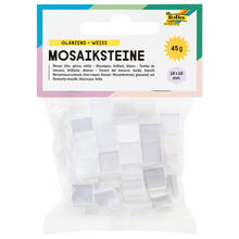 Mosaik Kunstharz Ton in Ton Mix 10x10mm, wei