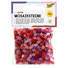 NEU Kunstharz Mosaiksteine Glitter-Mix, 45g, 5x5mm, 700 Stck, Pink