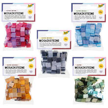 NEU Kunstharz Mosaiksteine Glitter-Mix, 45g, 10x10mm, 190 Stück - Verschiedene Farben