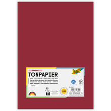 Tonpapier, 100 Bogen, 130 g/qm, DIN A4, Dunkelrot
