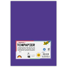 Tonpapier, 100 Bogen, 130 g/qm, DIN A4, Dunkelviolett
