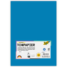 Tonpapier, 100 Bogen, 130 g/qm, DIN A4, Mittelblau