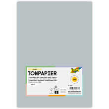 Tonpapier, 100 Bogen, 130 g/qm, DIN A4, Silber Matt