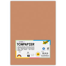 Tonpapier, 100 Bogen, 130 g/qm, DIN A4, Hellbraun