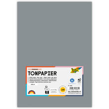 Tonpapier, 100 Bogen, 130 g/qm, DIN A4, Steingrau