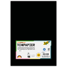 Tonpapier, 100 Bogen, 130 g/qm, DIN A4, Schwarz