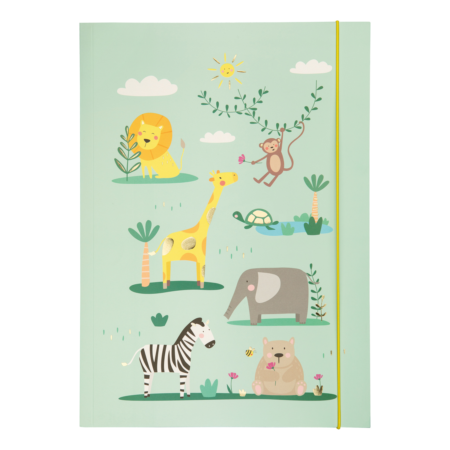 Sammelmappe mit Gummiband, A3, 1 Mappe, HOTFOIL HAPPY SAFARI / Tiere