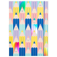 Sammelmappe mit Gummiband, A3, Hotfoil, Buntstifte