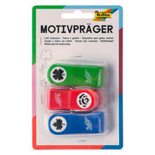 3er-Set Motivprger 'Kleeblatt, Rose, Ahornblatt'