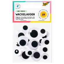 Wackelaugen Mix mittel, selbstklebend, 18 Stck, 14-25mm sortiert
