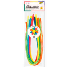 Chenilledraht / Pfeifenputzer / Biegeplsch Sortiment Neon, 50cm,  8mm, 10 Stck, farbig sortiert