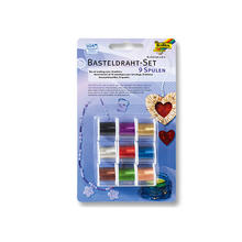 Basteldraht-Set, 9 Spulen  2 m, farbig sortiert
