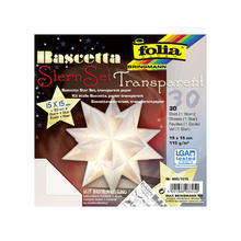 Faltblätter Bascetta Stern Transparent weiß, 15x15