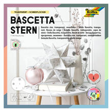 Faltbl�tter Bascetta Stern, silber-wei�, 15x15 cm