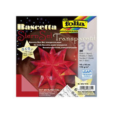 Faltbltter Bascetta Stern Transparent rot, 15x15